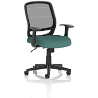 Mave Mesh Back Task Operator Chair, Fixed Height Arms, Quest Kelp