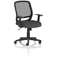 Mave Mesh Back Task Operator Chair, Fixed Height Arms, Quest Mussel