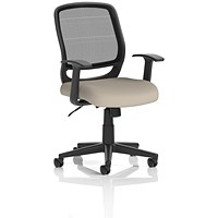 Mave Mesh Back Task Operator Chair, Fixed Height Arms, Quest Salt