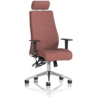 Onyx Ergo Posture Chair With Headrest, Height Adjustable Arms, Rivet Forge