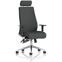 Onyx Ergo Posture Chair With Headrest, Height Adjustable Arms, Quest Mussel