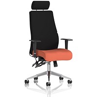 Onyx Ergo Black Back Posture Chair With Headrest, Height Adjustable Arms, Quest Crab
