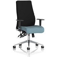Onyx Ergo Black Back Posture Chair, Height Adjustable Arms, Rivet Quench