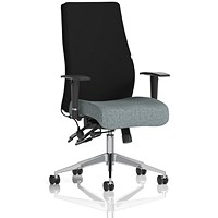 Onyx Ergo Black Back Posture Chair, Height Adjustable Arms, Rivet Tensile