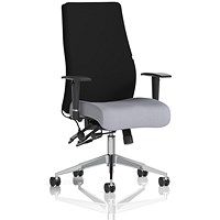 Onyx Ergo Black Back Posture Chair, Height Adjustable Arms, Quest Shell