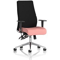 Onyx Ergo Black Back Posture Chair, Height Adjustable Arms, Quest Shrimp