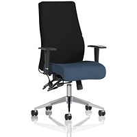 Onyx Ergo Black Back Posture Chair, Height Adjustable Arms, Quest Whelk