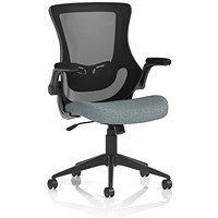 Orbit Black Mesh Back Chair, Folding Arms, Rivet Tensile
