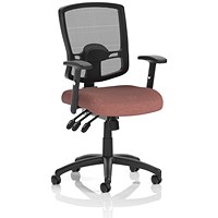 Portland III Mesh Back Chair, Height Adjustable Arms, Rivet Forge