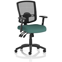 Portland III Mesh Back Chair, Height Adjustable Arms, Quest Kelp