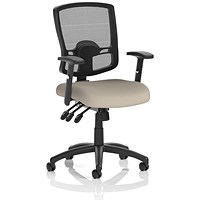 Portland III Mesh Back Chair, Height Adjustable Arms, Quest Salt