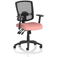 Portland III Mesh Back Chair, Height Adjustable Arms, Quest Shrimp