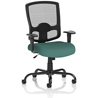 Portland HD Mesh Back Chair, Height Adjustable Arms, Quest Kelp