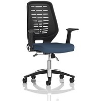 Relay Black Mesh Back Task Operator Chair, Folding Arms, Quest Whelk