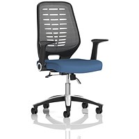 Relay Silver Mesh Back Task Operator Chair, Folding Arms, Quest Limpet