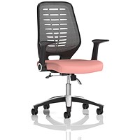Relay Silver Mesh Back Task Operator Chair, Folding Arms, Quest Shrimp