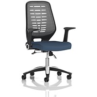 Relay Silver Mesh Back Task Operator Chair, Folding Arms, Quest Whelk