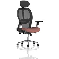 Sanderson II Mesh Back Chair With Headrest, Height Adjustable Arms, Rivet Forge