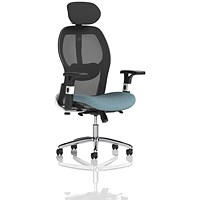 Sanderson II Mesh Back Chair With Headrest, Height Adjustable Arms, Rivet Quench