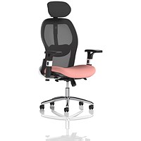 Sanderson II Mesh Back Chair With Headrest, Height Adjustable Arms, Quest Shrimp