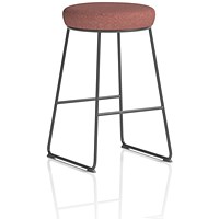 Turin Stool, Black Frame,Rivet Forge Seat Pad