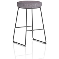 Turin Stool, Black Frame,Rivet Fuse Seat Pad