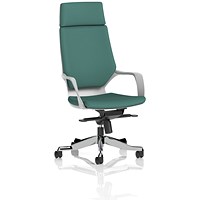 Xenon Executive High Back Chair With Headrest, Fixed Height Arms, Quest Kelp