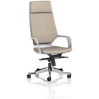 Xenon Executive High Back Chair With Headrest, Fixed Height Arms, Quest Salt