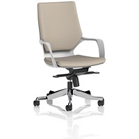 Xenon Executive Medium Back Chair, Fixed Height Arms, Quest Salt
