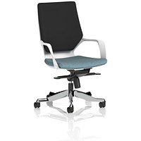 Xenon Executive Medium Black Back Chair, Fixed Height Arms, Rivet Quench