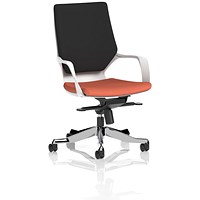 Xenon Executive Medium Black Back Chair, Fixed Height Arms, Quest Crab
