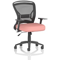 Zeus Mesh Back Task Operator Chair, Folding Arms, Quest Shrimp