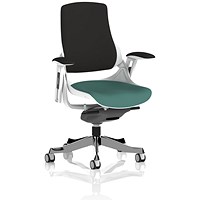 Zure Black Back Executive Chair, Height Adjustable Arms, Quest Kelp