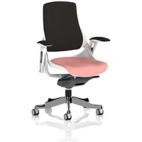 Zure Black Back Executive Chair, Height Adjustable Arms, Quest Shrimp