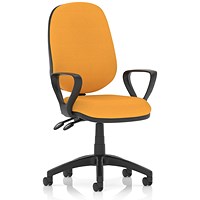 Luna II Lever Task Operator Chair, With Fixed Height Arms, Senna Yellow