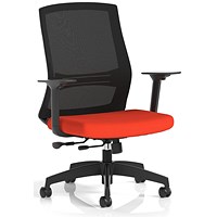 Ventra Mesh Back Task Operator Chair, Height Adjustable Arms, Tabasco Orange