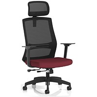 Ventra Mesh Back Task Operator Chair With Headrest, Height Adjustable Arms, Ginseng Chilli