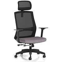 Ventra Mesh Back Task Operator Chair With Headrest, Height Adjustable Arms, Rivet Fuse