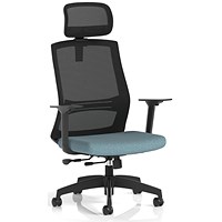 Ventra Mesh Back Task Operator Chair With Headrest, Height Adjustable Arms, Rivet Quench