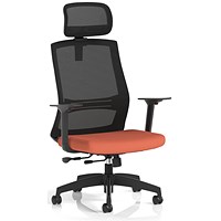 Ventra Mesh Back Task Operator Chair With Headrest, Height Adjustable Arms, Quest Crab