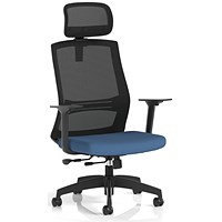 Ventra Mesh Back Task Operator Chair With Headrest, Height Adjustable Arms, Quest Limpet