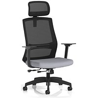 Ventra Mesh Back Task Operator Chair With Headrest, Height Adjustable Arms, Quest Shell
