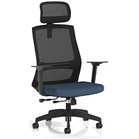 Ventra Mesh Back Task Operator Chair With Headrest, Height Adjustable Arms, Quest Whelk