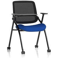 Capra Mesh Back Folding Training Chair With Writing Table, Stevia Blue