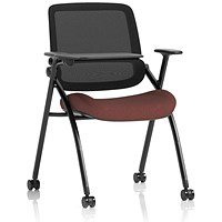 Capra Mesh Back Folding Training Chair With Writing Table, Rivet Forge