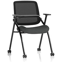 Capra Mesh Back Folding Training Chair With Writing Table, Quest Mussel