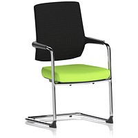 Vero Airmesh Back Cantilever Chair, Myrrh Green