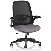 Crew 2 Task Operator Mesh Back Chair, Folding Arms, Rivet Fuse