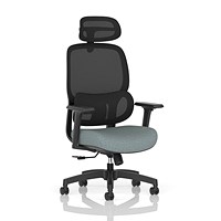 Rowan Mesh Back Chair With Headrest, Adjustable Arms, Rivet Tensile