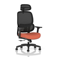 Rowan Mesh Back Chair With Headrest, Adjustable Arms, Quest Crab